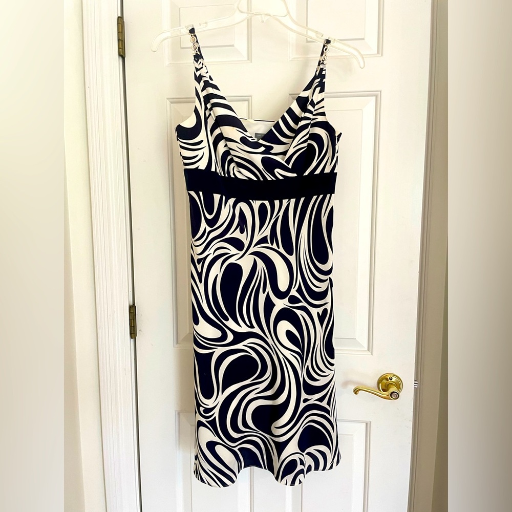 Ann Taylor Blue and White Silk Dress! Size 4